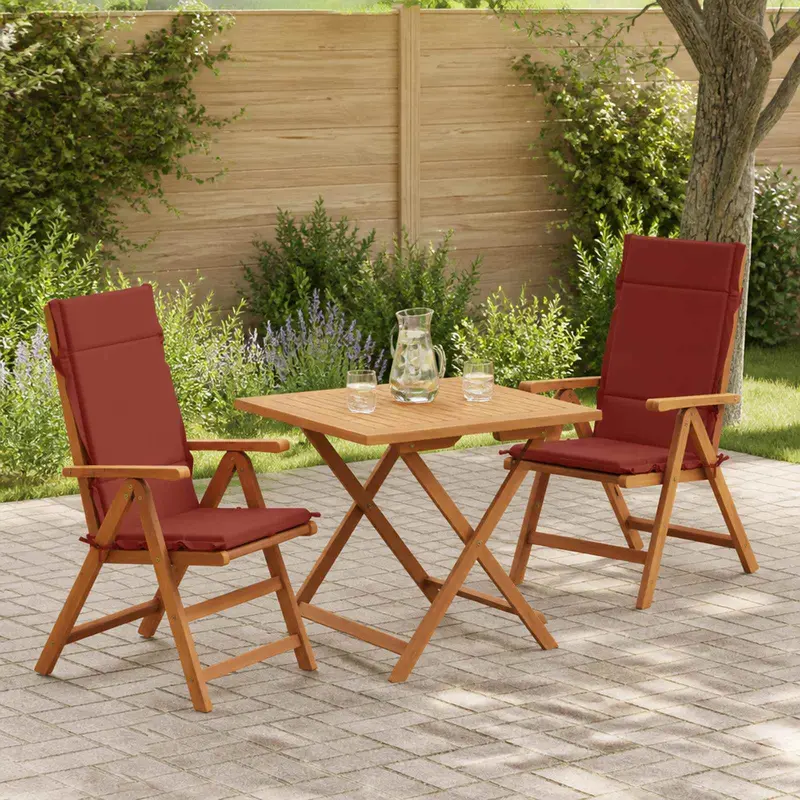 Vidaxl 2-delige hoogrug kussen gemert 2 pcs 100% polyester rood