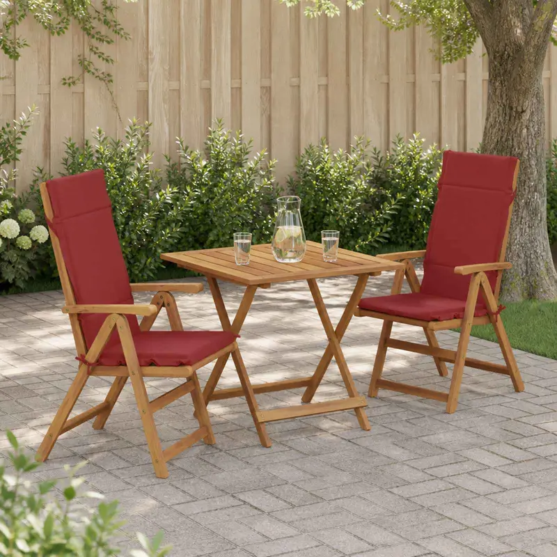 Vidaxl 2-delige hoogrug kussen gemert 2 pcs 100% polyester wijnrood