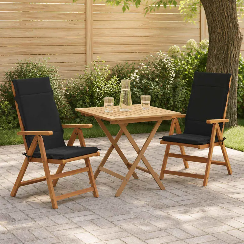 Vidaxl 2-delige hoogrug kussen gemert 2 pcs 100% polyester zwart