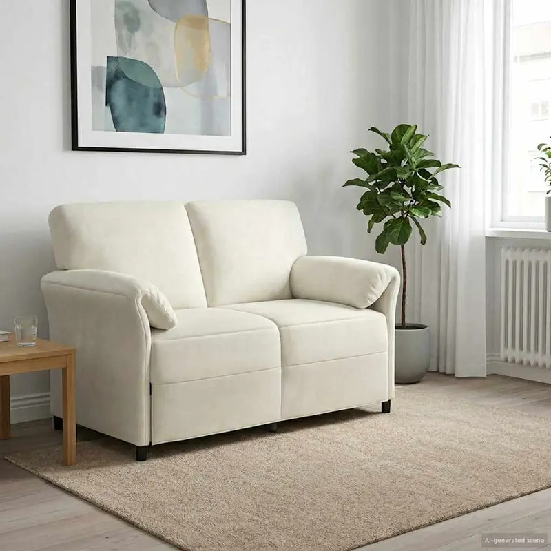 Vidaxl 2-zits sofa crèmekleurig 138 x 83 x 95 cm fluweel