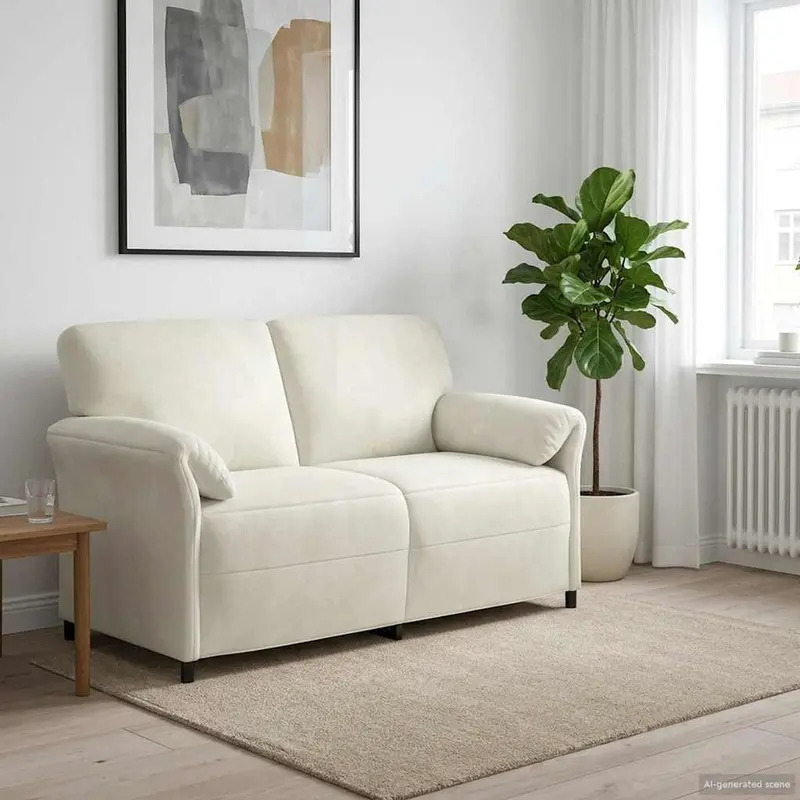 Vidaxl 2-zits sofa crèmekleurig 158 x 83 x 95 cm fluweel