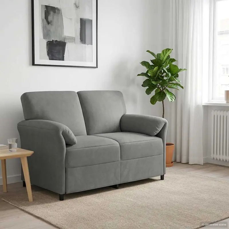 Vidaxl 2-zits sofa donkergrijs 138 x 83 x 95 cm fluweel