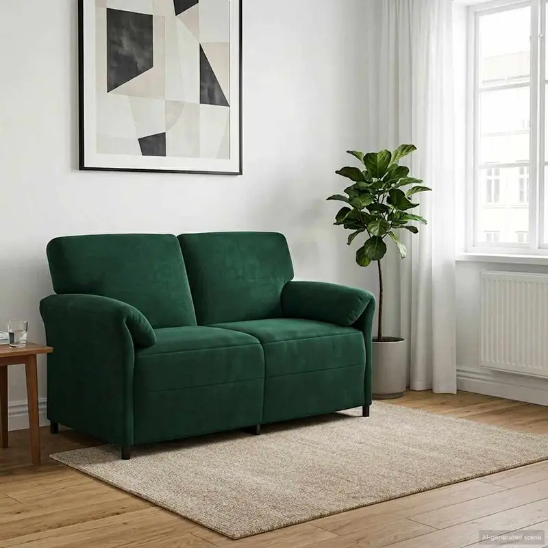 Vidaxl 2-zits sofa donkergroen 158 x 83 x 95 cm fluweel