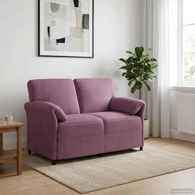 Vidaxl 2-zits sofa paars 138 x 83 x 95 cm fluweel