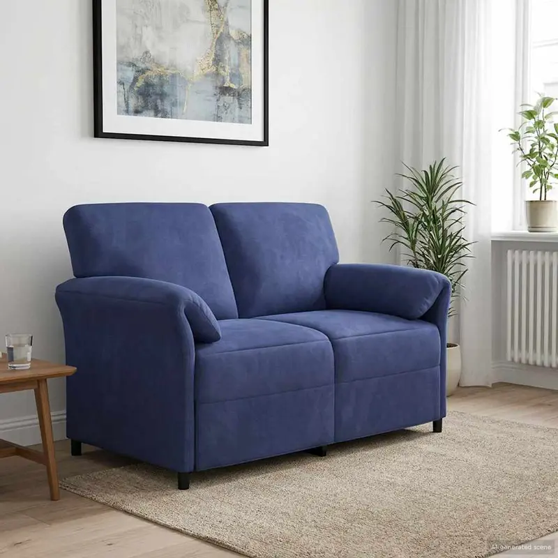 Vidaxl 2-zits sofa politieblauw 138 x 83 x 95 cm fluweel