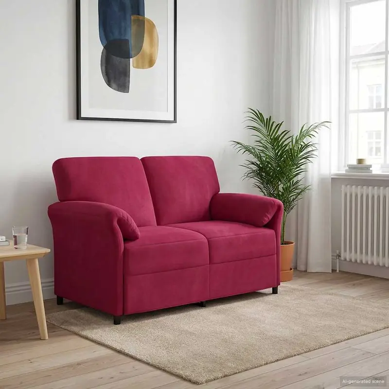 Vidaxl 2-zits sofa wijnrood 138 x 83 x 95 cm fluweel