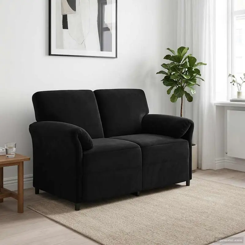 Vidaxl 2-zits sofa zwart 138 x 83 x 95 cm fluweel