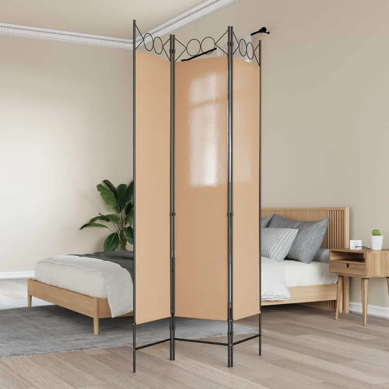 Vidaxl 3-panel room divider beige 120 x 200 cm stof