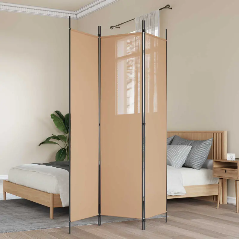 Vidaxl 3-panel room divider beige 150 x 200 cm stof