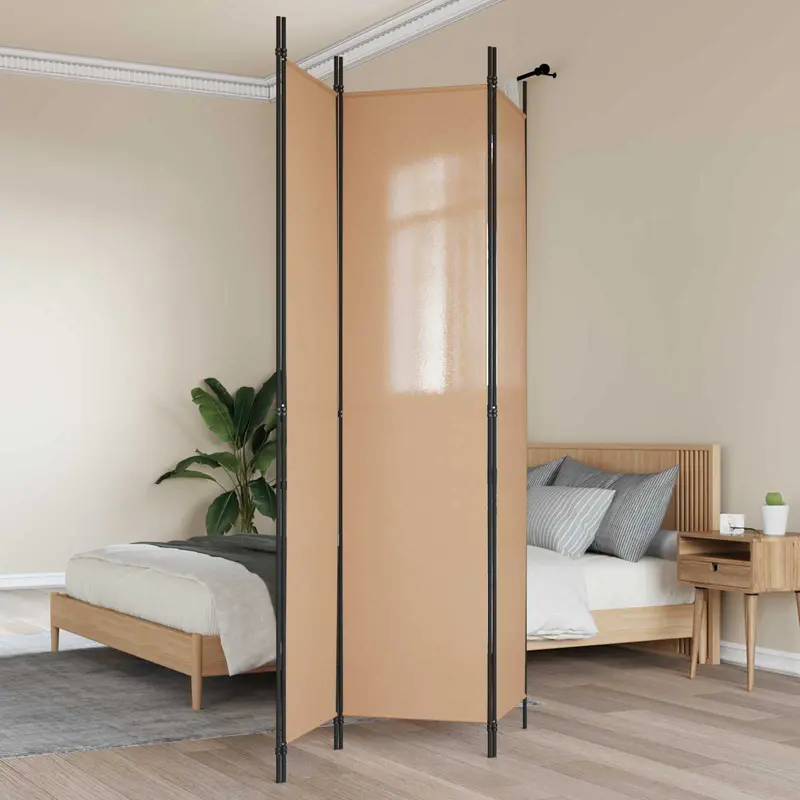 Vidaxl 3-panel room divider beige 150 x 220 cm stof