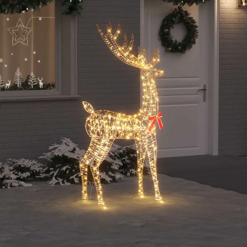 Vidaxl 3d rendier 250 led's warmwit 96 x 40 x 180 cm pet