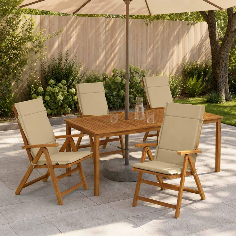 Vidaxl 4-delige hoogrug kussen gemert 4 pcs 100% polyester beige