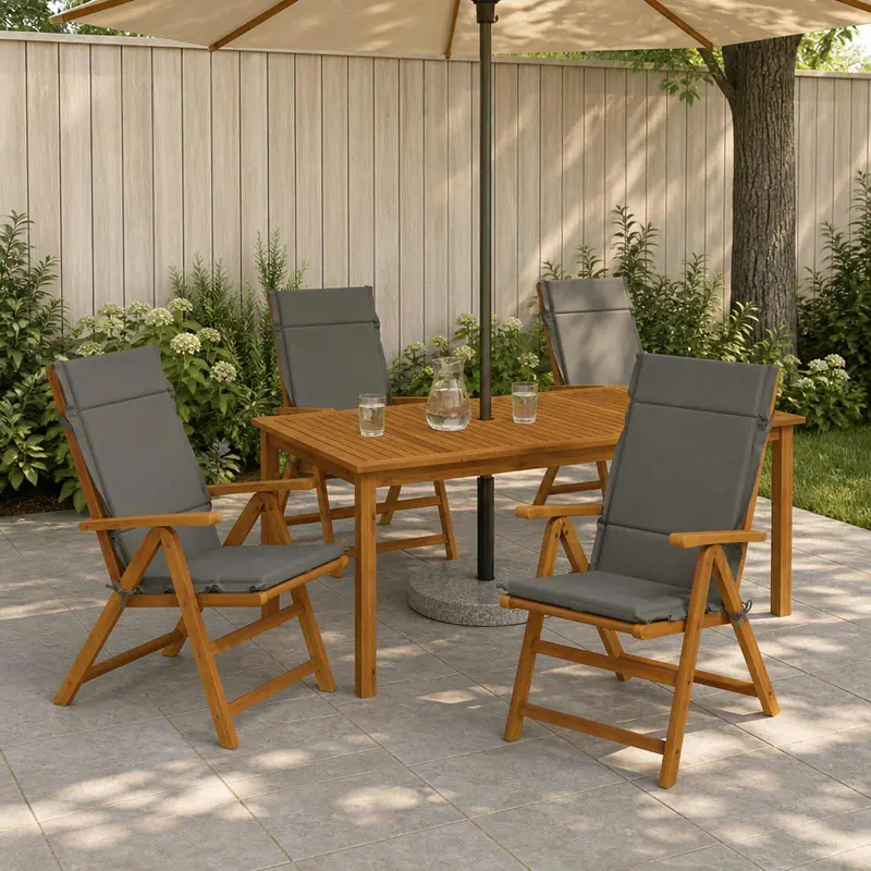 Vidaxl 4-delige hoogrug kussen gemert 4 pcs 100% polyester grijs