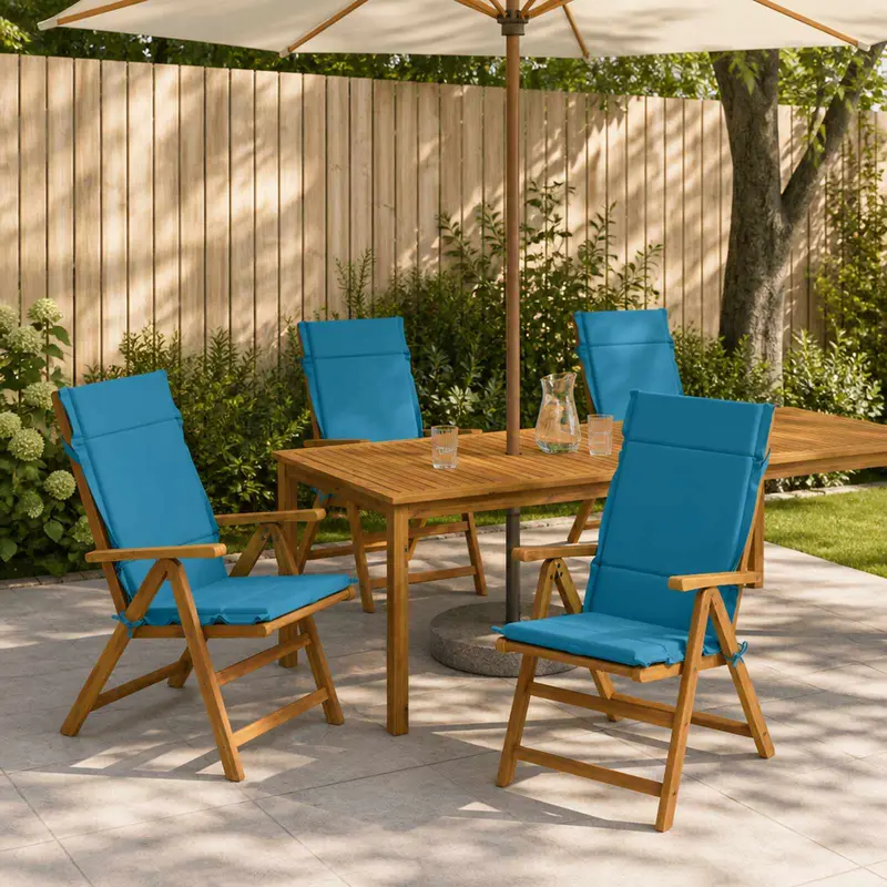 Vidaxl 4-delige hoogrug kussen gemert 4 pcs 100% polyester lichtblauw