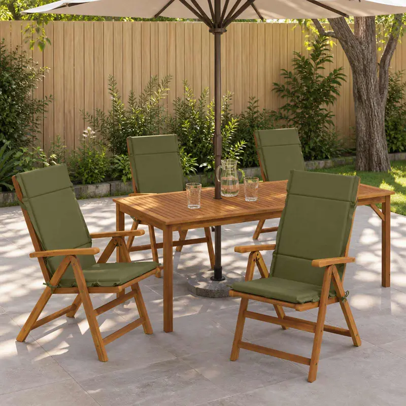 Vidaxl 4-delige hoogrug kussen gemert 4 pcs 100% polyester olijfgroen