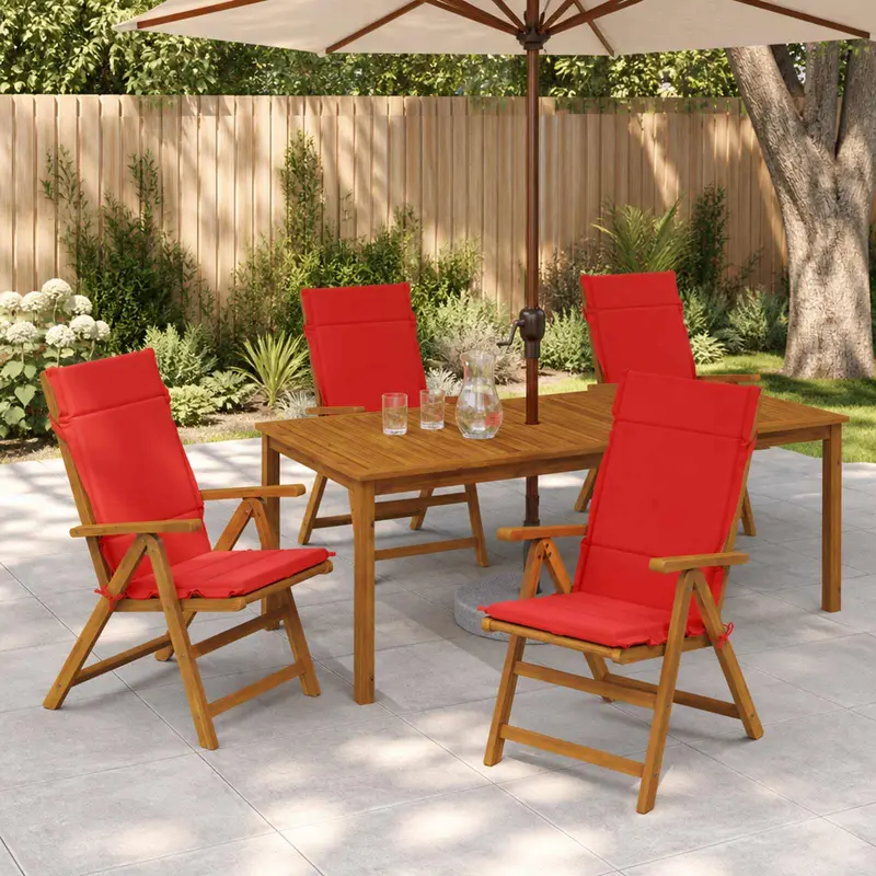 Vidaxl 4-delige hoogrug kussen gemert 4 pcs 100% polyester rood