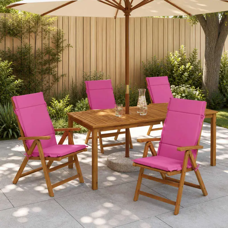 Vidaxl 4-delige hoogrug kussen gemert 4 pcs 100% polyester roze