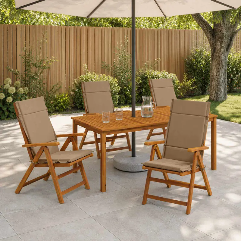 Vidaxl 4-delige hoogrug kussen gemert 4 pcs 100% polyester taupe