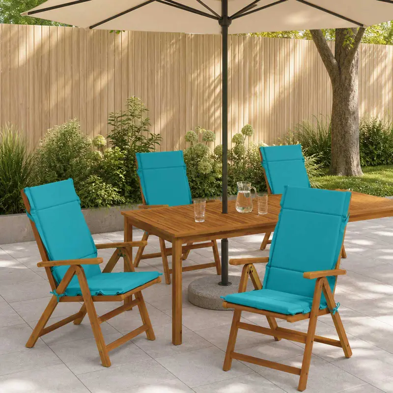 Vidaxl 4-delige hoogrug kussen gemert 4 pcs 100% polyester turquoise