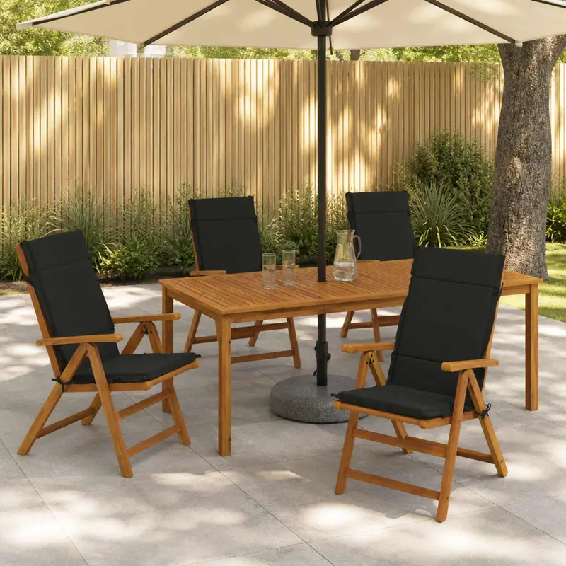 Vidaxl 4-delige hoogrug kussen gemert 4 pcs 100% polyester zwart