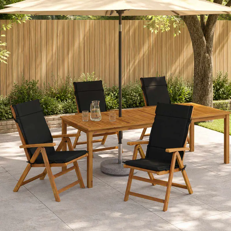 Vidaxl 4-delige hoogrug kussen gemert 4 pcs 100% polyester zwart