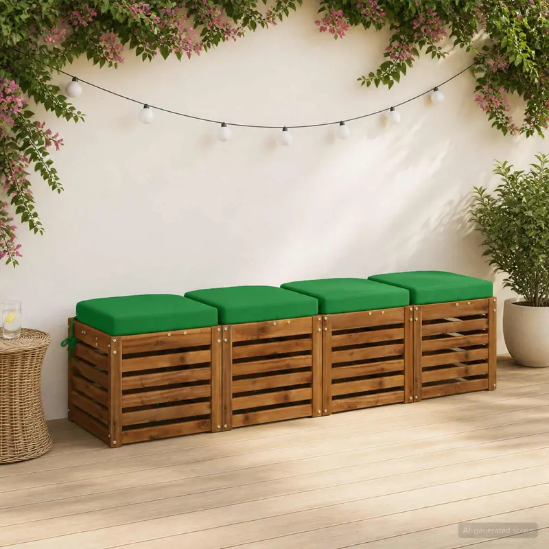 Vidaxl 4-delige zitkussens soest 4 pcs 100% polyester groen