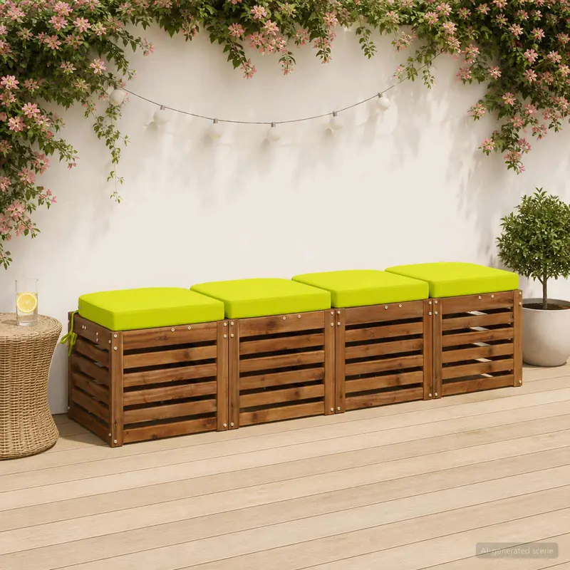 Vidaxl 4-delige zitkussens soest 4 pcs 100% polyester helder groen