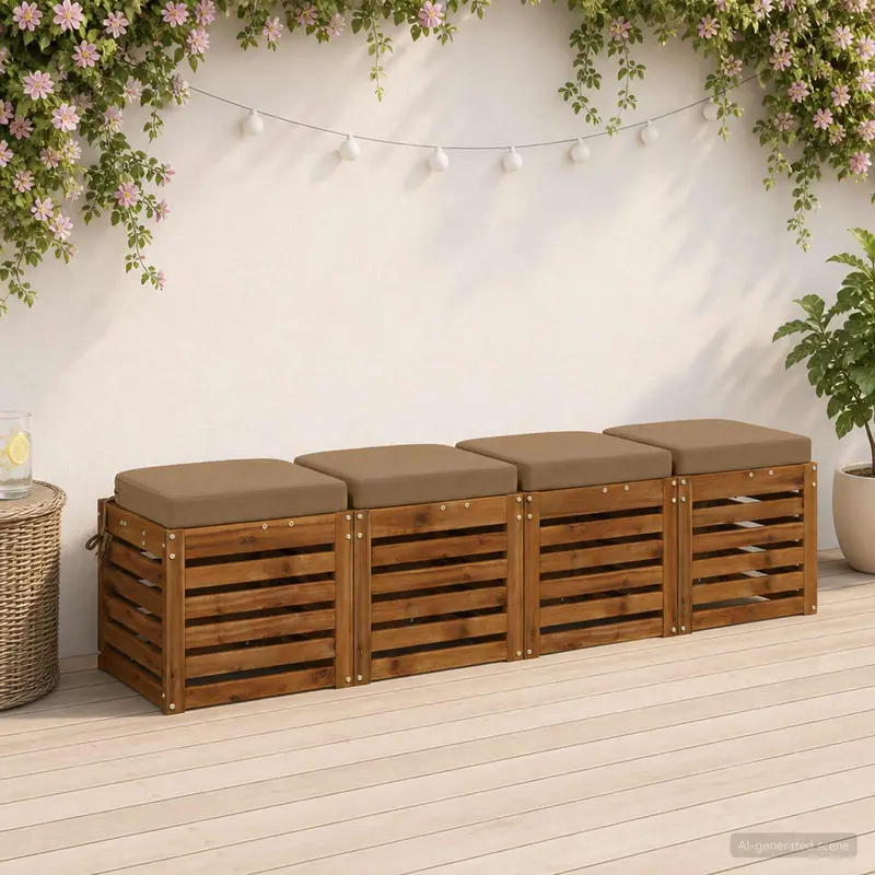 Vidaxl 4-delige zitkussens soest 4 pcs 100% polyester taupe
