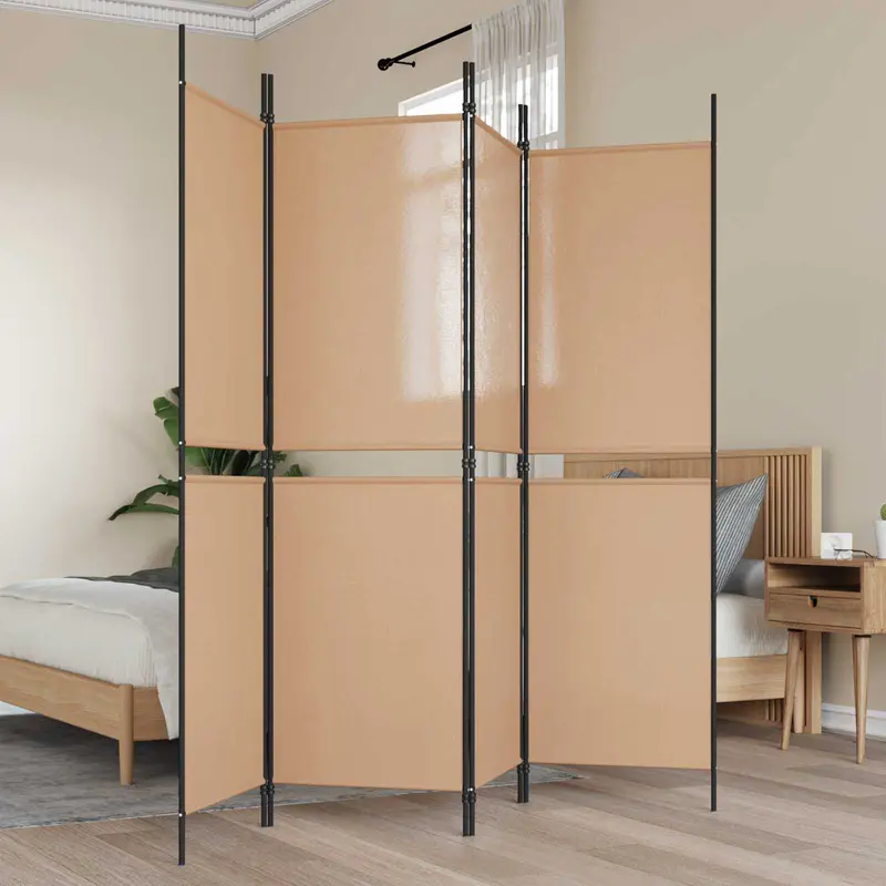 Vidaxl 4-panel room divider beige 200 x 180 cm stof