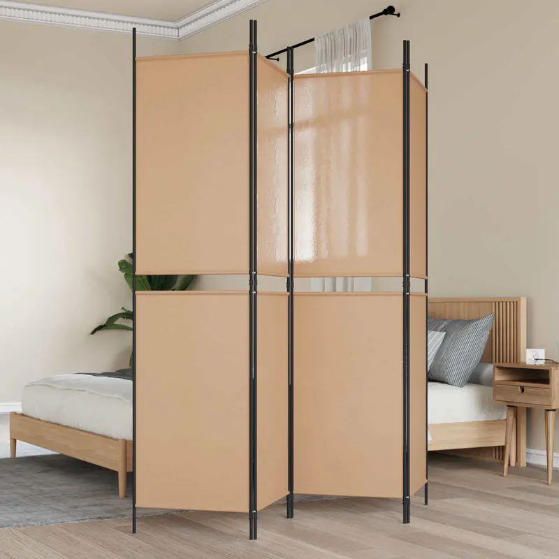 Vidaxl 4-panelen kamerscherm beige 200 x 200 cm stof
