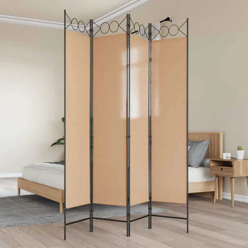Vidaxl 4-panelen roomdivider beige 160 x 200 cm stof