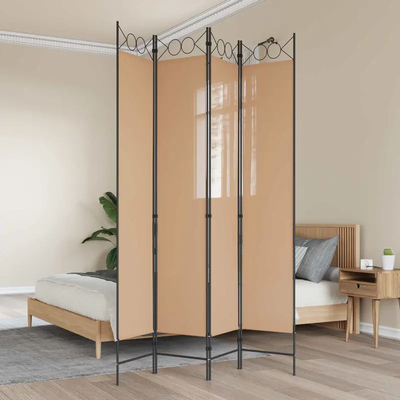 Vidaxl 4-panelen roomdivider beige 160 x 220 cm stof