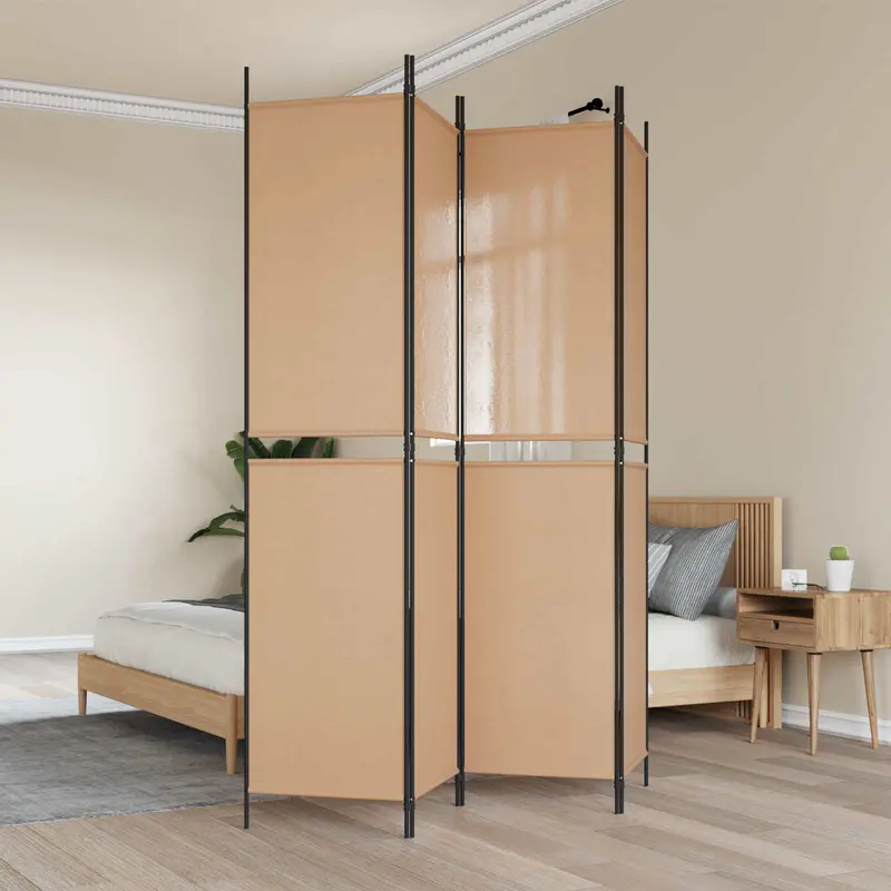 Vidaxl 4-panelen roomdivider beige 200 x 220 cm stof