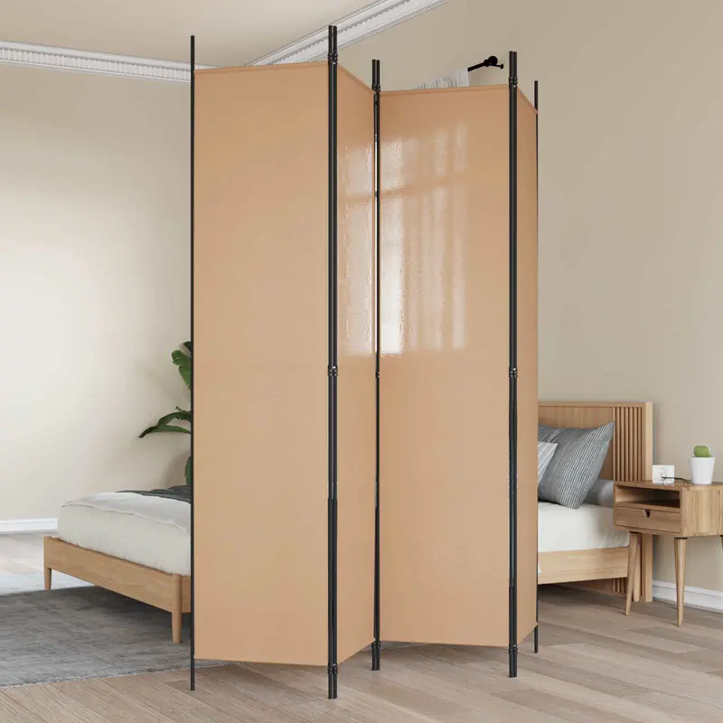 Vidaxl 4-panelen roomdivider beige 200 x 220 cm stof
