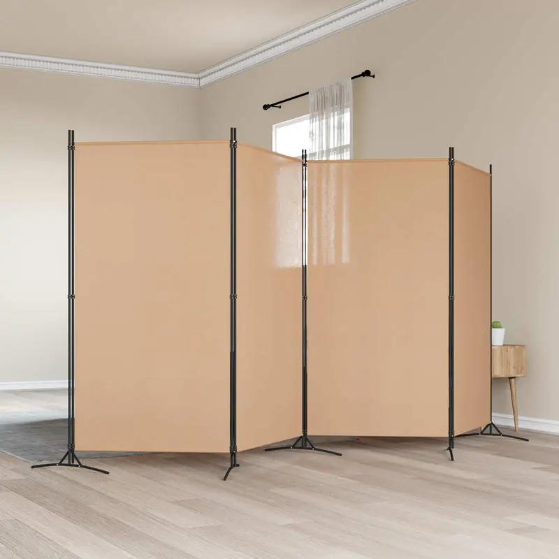 Vidaxl 4-panelen roomdivider beige 346 x 180 cm stof