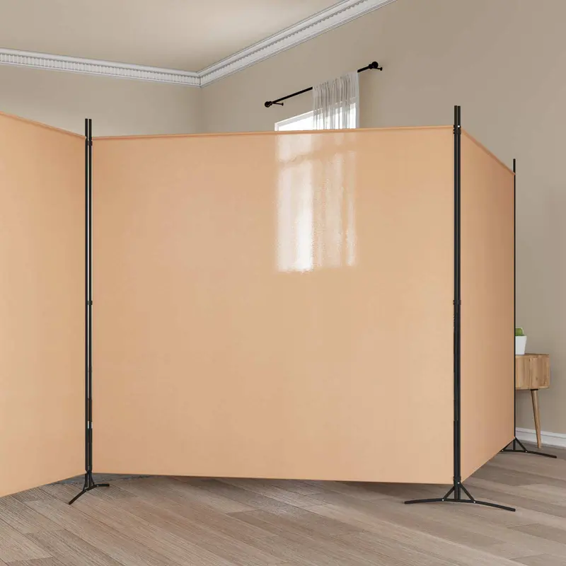 Vidaxl 4-panelen roomdivider beige 698 x 180 cm stof