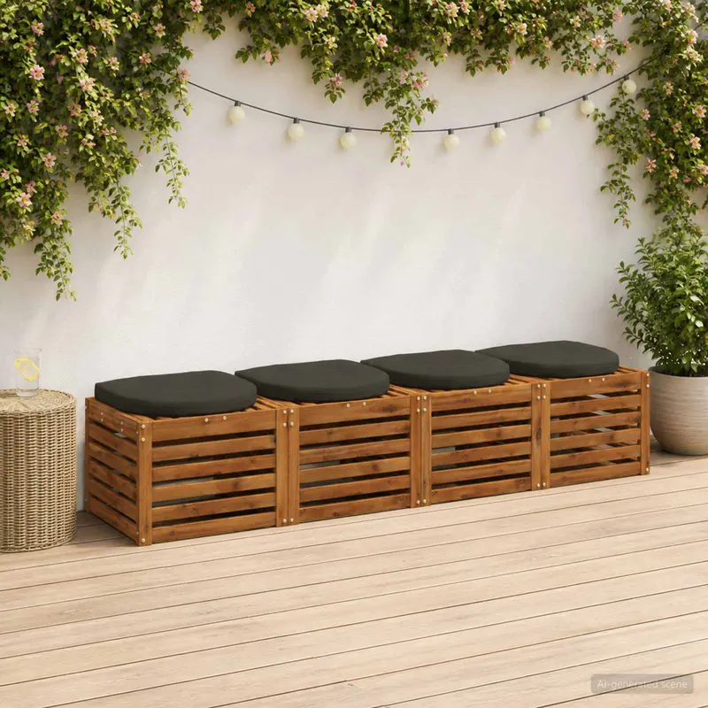 Vidaxl 4-piece zitkussens 4 st 100% polyester antraciet 40 x 40 x 5 cm