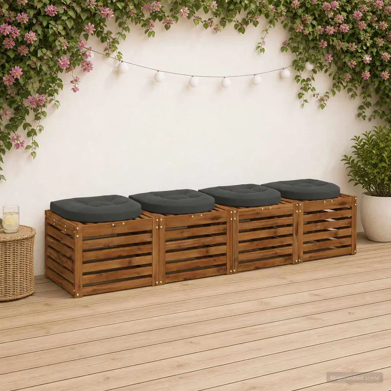 Vidaxl 4-piece zitkussens 4 st 100% polyester antraciet 45 x 45 x 5 cm