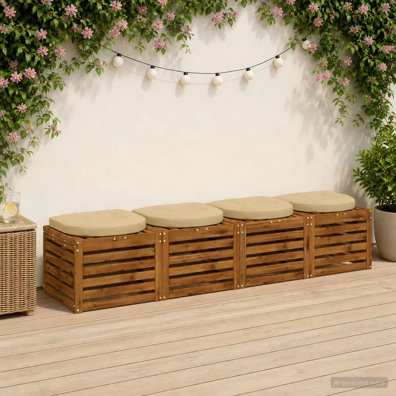 Vidaxl 4-piece zitkussens 4 st 100% polyester beige 45 x 45 x 5 cm