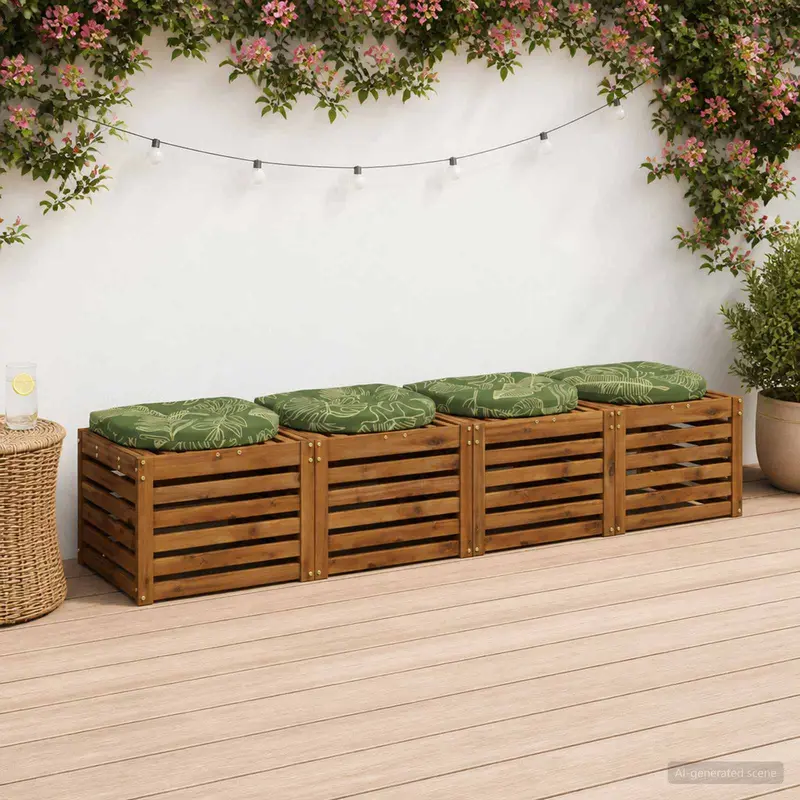Vidaxl 4-piece zitkussens 4 st 100% polyester bladontwerp