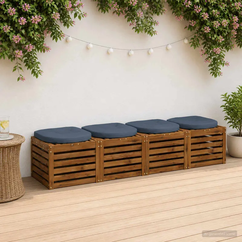 Vidaxl 4-piece zitkussens 4 st 100% polyester blauw 40 x 40 x 5 cm
