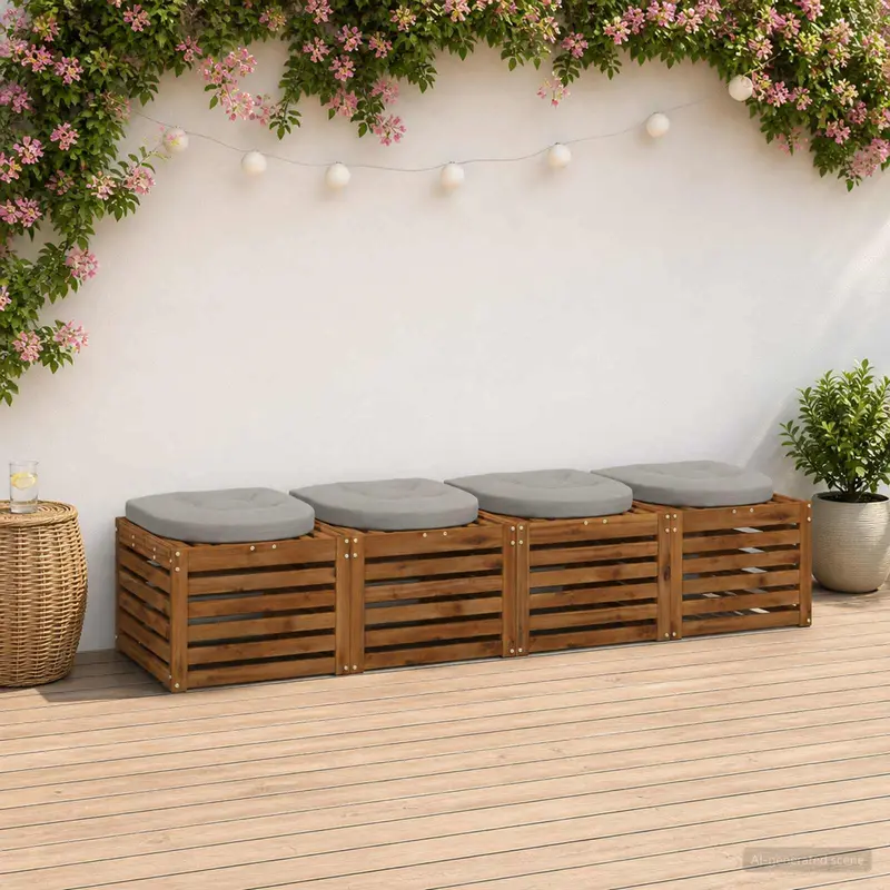 Vidaxl 4-piece zitkussens 4 st 100% polyester grijs 40 x 40 x 5 cm