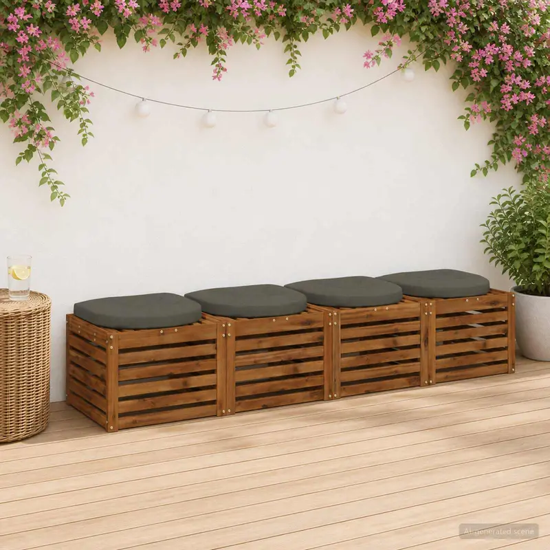 Vidaxl 4-piece zitkussens 4 st 100% polyester grijs 40 x 40 x 5 cm