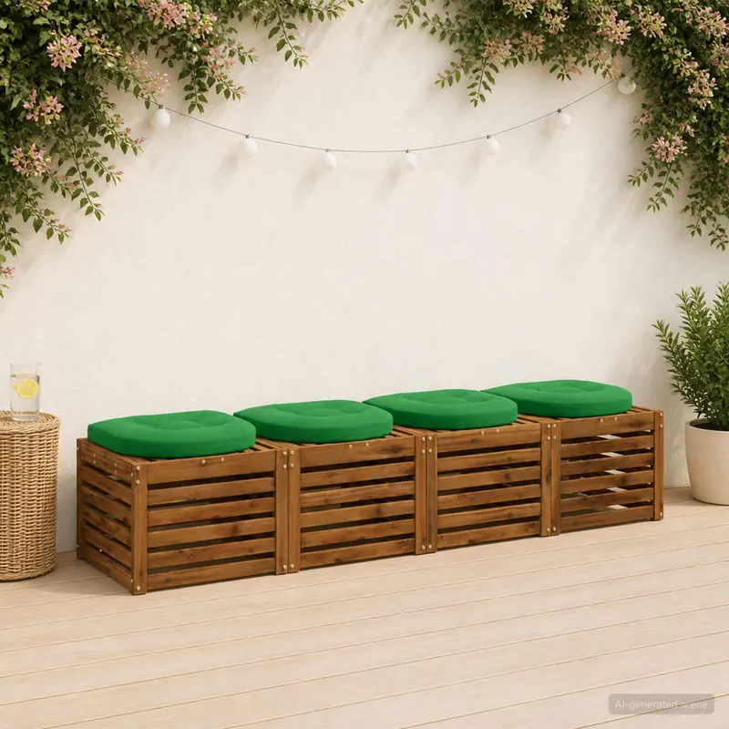Vidaxl 4-piece zitkussens 4 st 100% polyester groen 45 x 45 x 5 cm