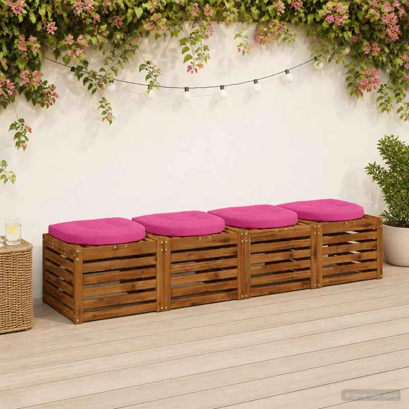 Vidaxl 4-piece zitkussens 4 st 100% polyester roze 40 x 40 x 5 cm