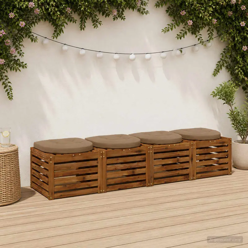 Vidaxl 4-piece zitkussens 4 st 100% polyester taupe 45 x 45 x 5 cm