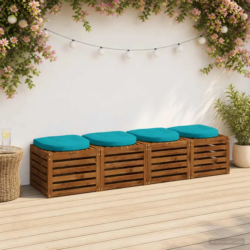 Vidaxl 4-piece zitkussens 4 st 100% polyester turquoise 40 x 40 x 5 cm