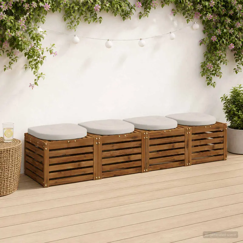 Vidaxl 4-piece zitkussens 4 st 100% polyester wit 40 x 40 x 5 cm