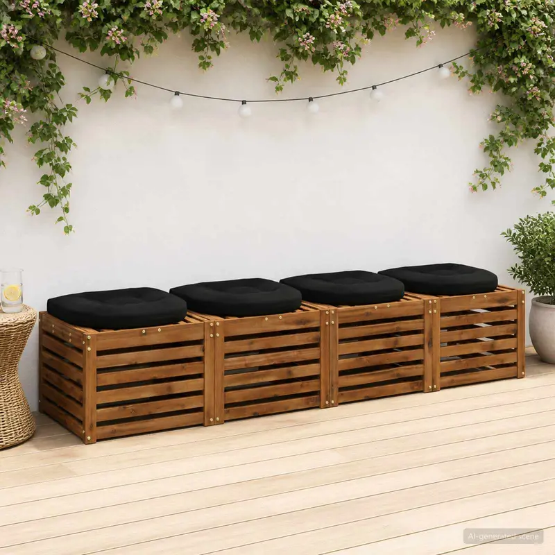 Vidaxl 4-piece zitkussens 4 st 100% polyester zwart 45 x 45 x 5 cm