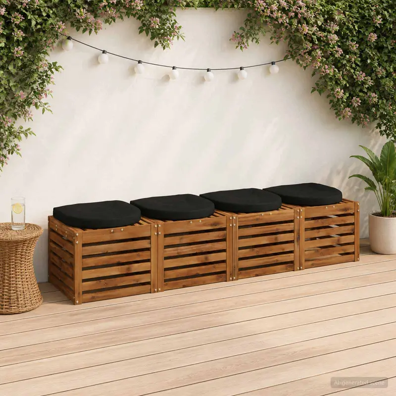 Vidaxl 4-piece zitkussens 4 st 100% polyester zwart 45 x 45 x 5 cm